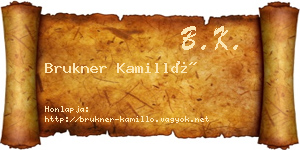 Brukner Kamilló névjegykártya